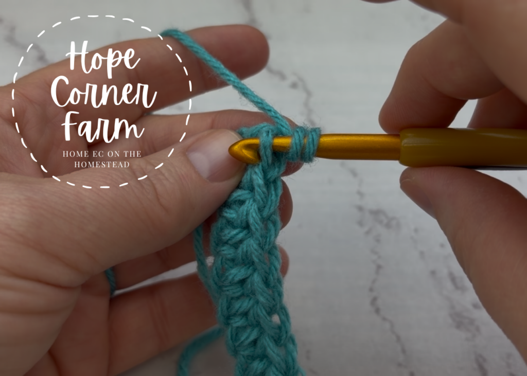 Picking up the back loop of the stitch