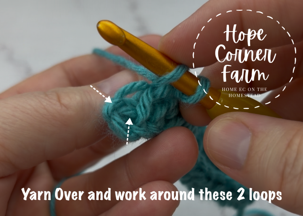 Yarn Over and work through these 2 loops of yarn