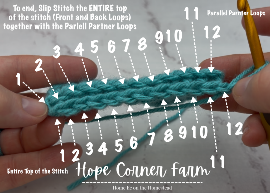 Crochet Stitch placement for the remaining rows of crochet