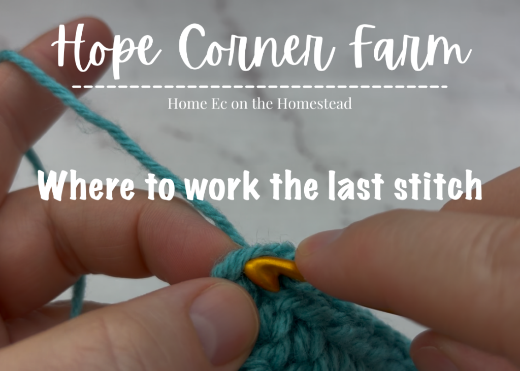 Where to work the last Thermal Half Double Crochet Stitch of the row