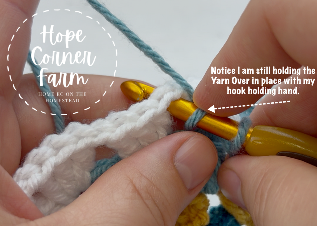 How to use a standing double crochet stitch to join a new yarn color