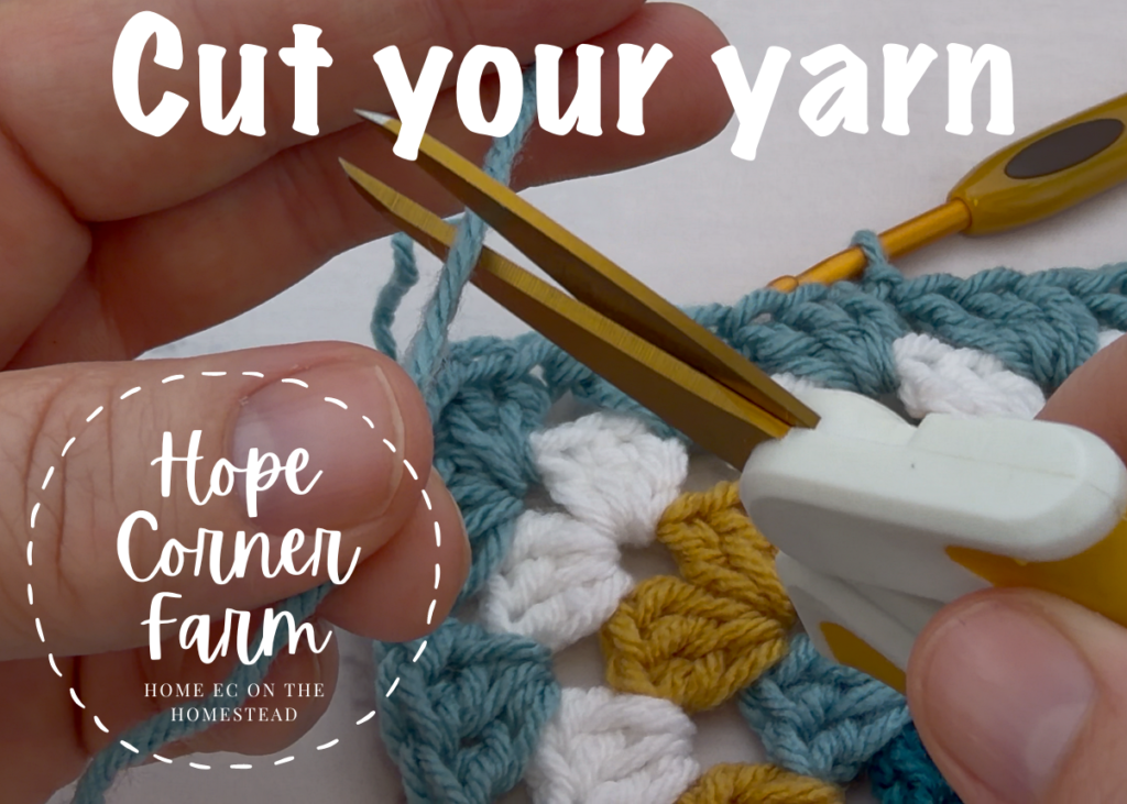 Cut you yarn free from your crochet project