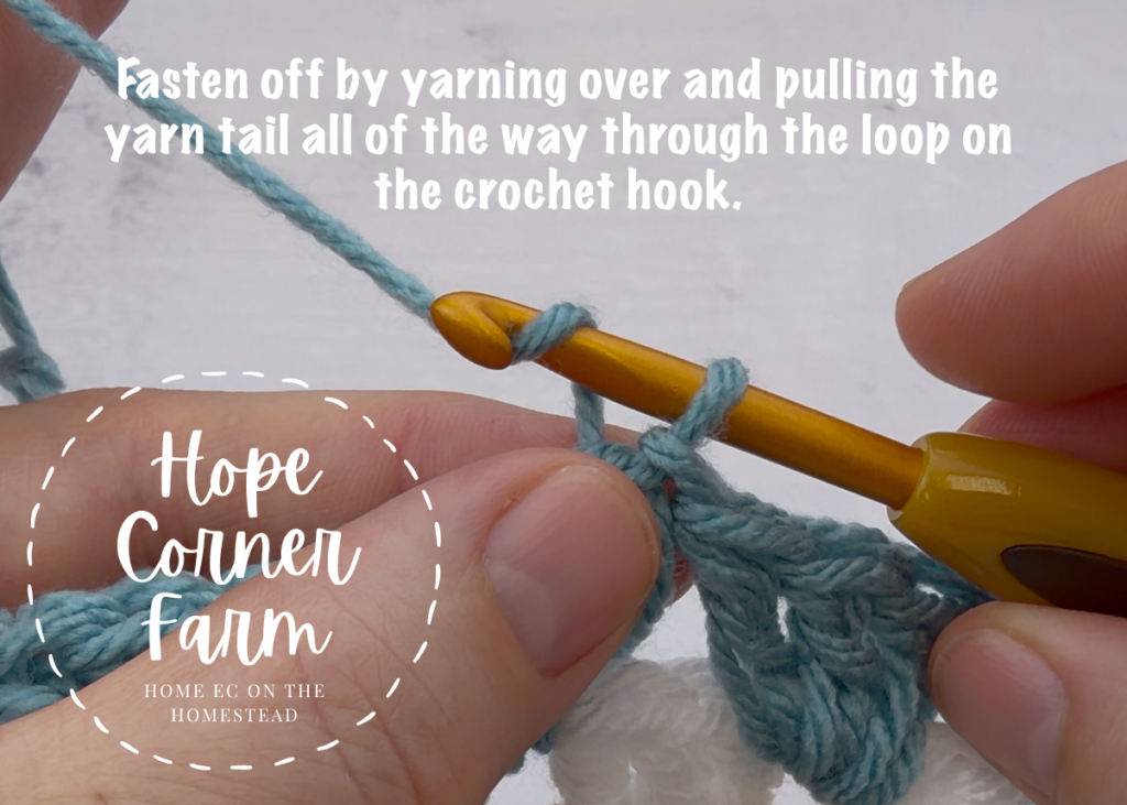 Fastening off the yarn tail